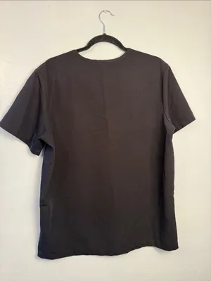 Figs Black V-Neck Short Sleeve Scrub Top with Chest Pocket size medium thumbnail 5