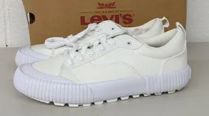 New w/ box Levi's sz women's 8 all solid white sneakers chunky gum thumbnail 4