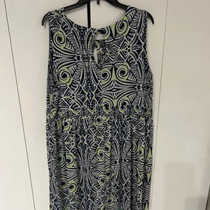 Ruby Rd. Navy and Lime Geometric Maxi Dress Blue Size 2X thumbnail 7