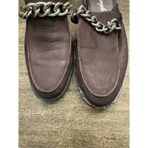 Free People Vida Mules Size 9 / EUR 40 Slip On Shoe Loafer Purple Leather Metal thumbnail 2