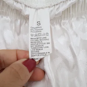 Unbranded Pajama Shorts Womens S White Leopard Jacquard Satin Piping Excellent thumbnail 3