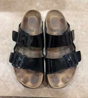 Birkenstock Black Patent Leather Arizona Double Strap Sandals thumbnail 1