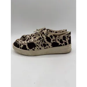 Everglades Boat Shoes Cow Print Canvas Moc Toe Women's 8 (38) Western Brown thumbnail 2