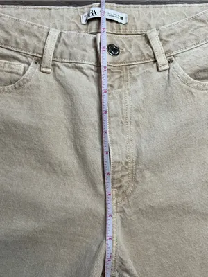 ZARA Z1975 Beige High Rise Mom Fit Ankle Straight Leg Jeans Size 6 thumbnail 10