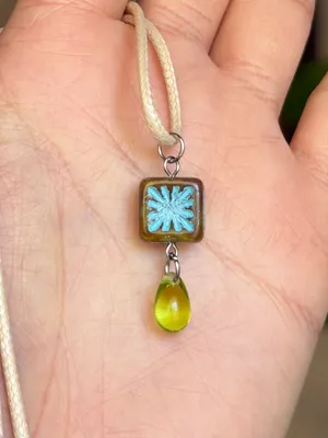 Handmade quality Czech glass beads chic fairy boho vintage retro style necklace🌿✨ thumbnail 3