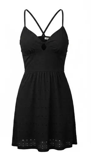 Guess Black Strappy Mini Dress with Crisscross Back thumbnail 1