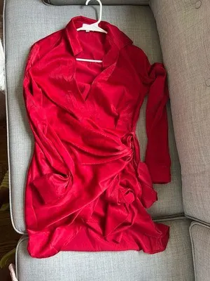 Red Open Tie Dress thumbnail 1