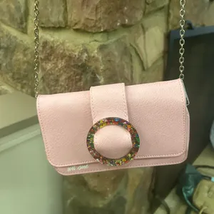 Wet Seal Bag Pink Crossbody Bag with Multicolor Ring-like new thumbnail 1