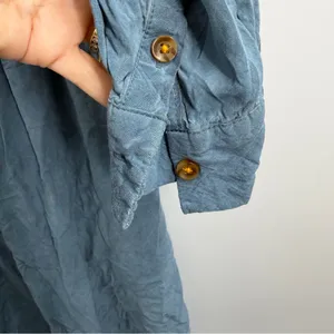 Anthropologie Pilcro Kimberly Maxi Dress Small Blue Chambray Button Front thumbnail 5