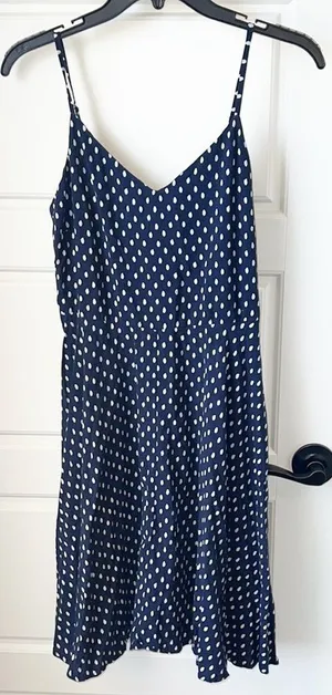 Gap Navy Blue Polkadot Dress thumbnail 1