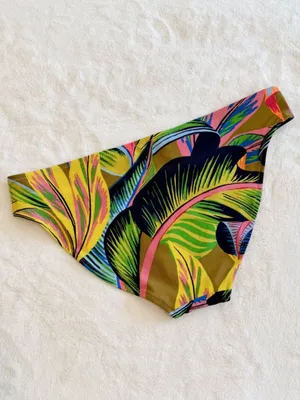NWT Aerie Bright Heirloom Floral Tropical Print Bikini Bottoms - Size: Small thumbnail 3