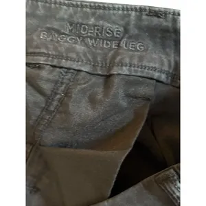 American Eagle Mid Rise Baggy Wide Leg Cargo Pants Womens Size 14 Faded Black thumbnail 5
