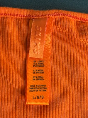 SKIMS soft Lounge Tie Front Super Crop Top Bright Red-Orange size large thumbnail 4