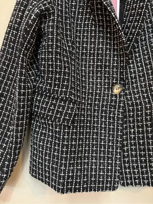 Andree by Unit NWT Black White Tweed Blazer S Dark Academia Office Siren thumbnail 7