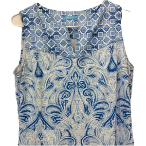 J‎ McLaughlin Blue Catalina Cloth Sleeveless A Line Dress Size MEDIUM thumbnail 4
