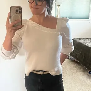Marissa Webb White Asymmetric Sweater Top MEDIUM Business Casual Cottage $255 thumbnail 6