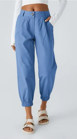 Halara Mid Rise Cotton Joggers with Pockets XS Blue NWOT thumbnail 1