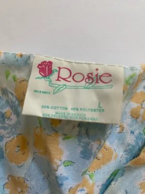 Rosie Size L Button Down Nightgown Blue Size L thumbnail 5