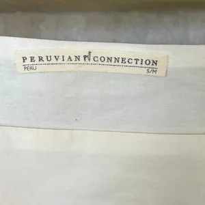Peruvian Connection 100% Cotton White Blouse Size Small Medium thumbnail 3