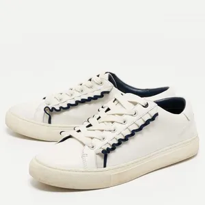 Tory‎ Burch Sport White Leather Ruffle Low Top Sneakers Lace Up Size 7 thumbnail 12