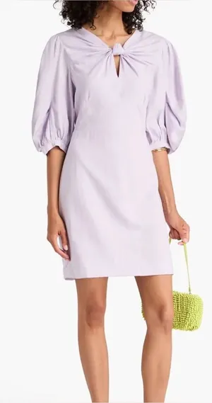Farm Rio Lilac Short Sleeve Knotted Mini Dress thumbnail 1