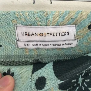 Urban Outfitters Bryn Floral Flare Pants S Green Retro Y2K Stretch Knit Boho thumbnail 5