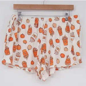 Way to Celebrate Fall Pumpkin Spice Latte Pajama Set Orange White Large 12-14 thumbnail 5