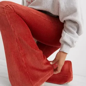 Aerie Groove-On Velour High Waisted Flare Pant -‎ Size S - Cinnabar - NWT thumbnail 3