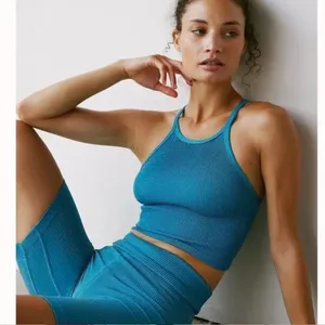 Free‎ people Movement Happiness Runs Lurex Crop Tank Off Tropic XS/S thumbnail 1