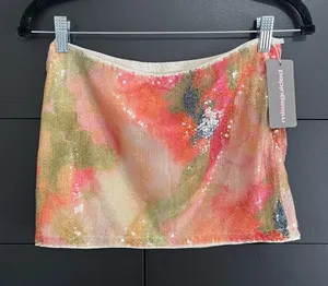 MISSGUIDED Ibiza Boho Sequins Mini Skirt Going Out College Party Sz XS NWT thumbnail 1
