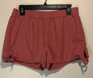 Madewell- Coral Pink Side Tie Detail Elastic Waist Shorts- Size M thumbnail 1
