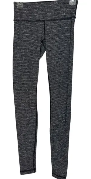 Lululemon Wunder Under Leggings‎ Black White High Rise Size 4 Yoga Pants thumbnail 1