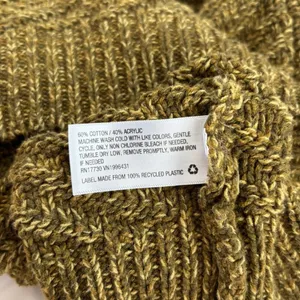 Target Universal Thread Chunky Knit Moss Green Pull Over Sweater Cotton Small thumbnail 5