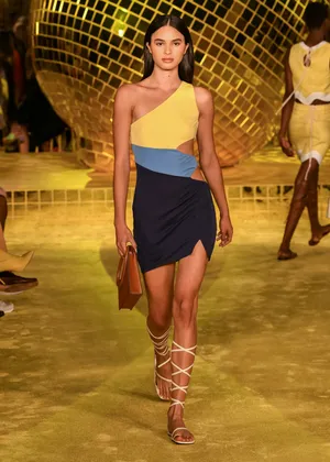 Staud Letta asymmetric jersey mini dress in cool ocean multi size S small thumbnail 15