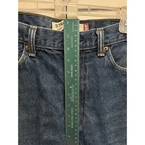 Levis 505 Zip Logo Straight Leg Size 36x32 Mid Rise Cotton Med Wash Cotton thumbnail 2