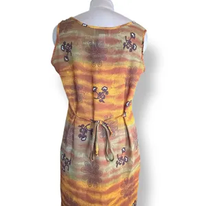 Vintage 90s Desert Sunset Sleeveless Grunge‎ Maxi Dress Geometric Floral Print thumbnail 4