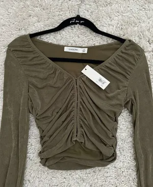 Glassons Olive Green Long Sleeve Top New With Tags thumbnail 1