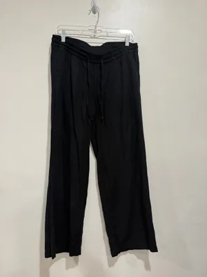 Old navy black High-Waisted Linen-Blend Super Wide-Leg Pants Size medium thumbnail 2