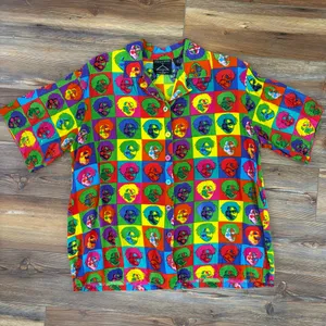Vintage 90s Shopping Anthony Mark Hankins Pop Art Rainbow Button Down Shirt thumbnail 1