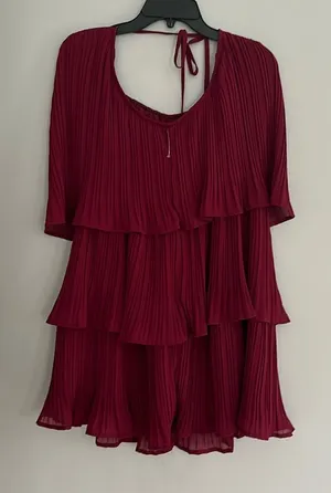 ZESICA Women's 2024 Summer Sleeveless Halter Tiered Layered Chiffon thumbnail 1
