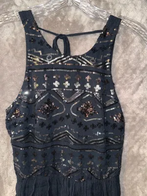 Hollister Black Sequin Embellished Halter Dress Size XS thumbnail 2