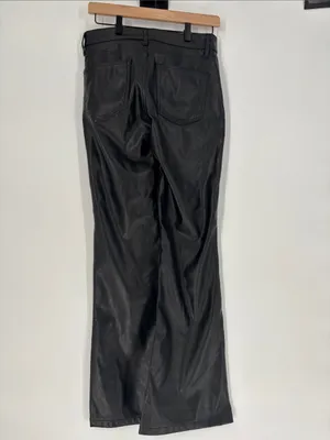 Gap 70’s high rise flare faux leather black pants 27 thumbnail 3