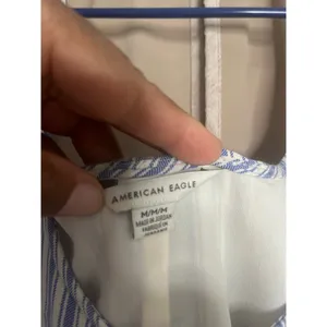 American Eagle Womens Casual Dress Stripe Mini A-line Blue White size Med EUC thumbnail 4
