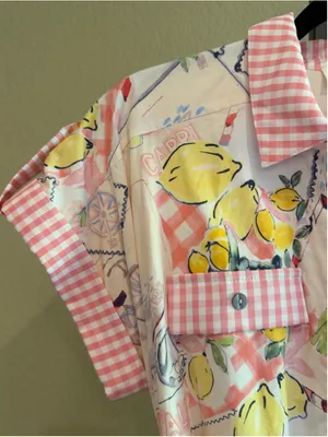 Entro Capri Lemon Mini Dress in Pink Size S thumbnail 4