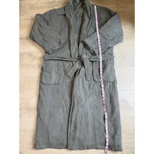 EUC Unisex Pottery Barn waffle weave resort robe Loden green size M thumbnail 4