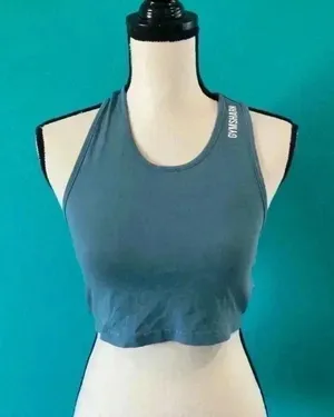 ⭐️ Gymshark Training Cropped blue Vest in size xs thumbnail 1