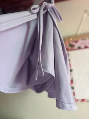 Pastel Lavender Side Tie Wrap Mini Skort Shorts Purple Size M thumbnail 4
