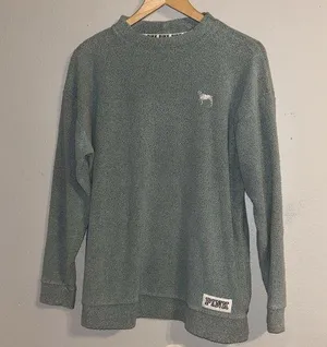 PINK by Victoria's Secret teal sweatshirt with logos thumbnail 1