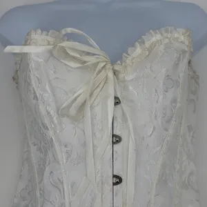 Y2K Coquette Cream Corset Top Sz S Bustier Lace Up Fairycore Bridal Goth thumbnail 3