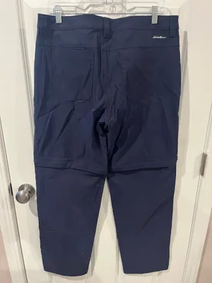 Eddie Bauer Navy Blue Athletic Zip Leg Pants Size 12 thumbnail 6